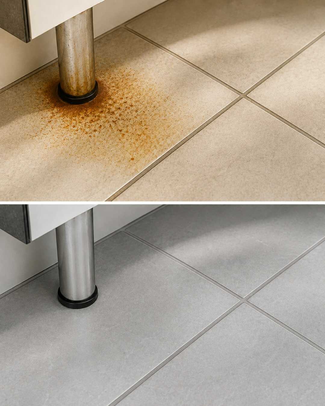 Une trace de rouille sur votre carrelage ? Voici le premier geste à faire avant même de frotter