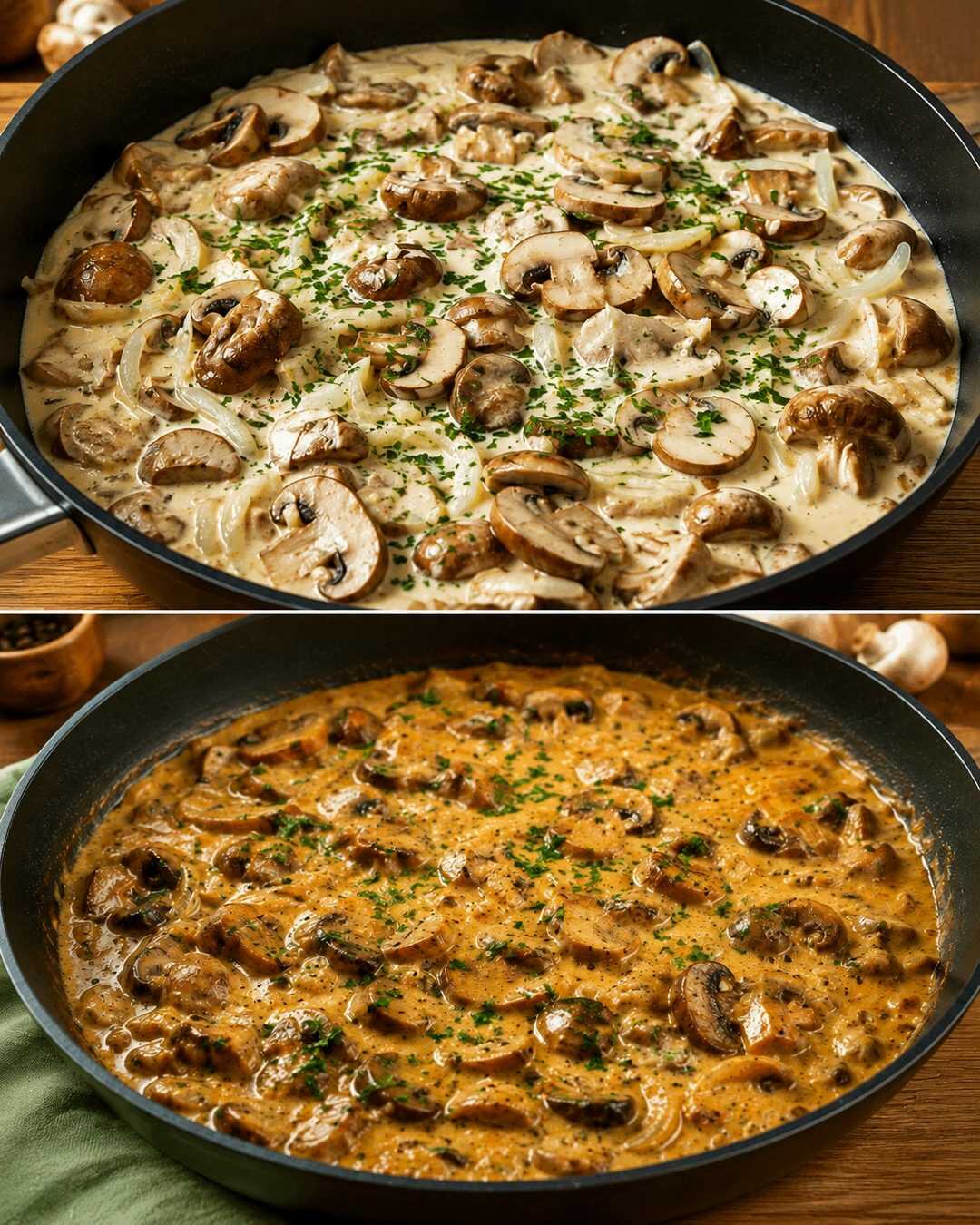 Poêlée crémeuse aux champignons : un plat principal savoureux et généreux prêt en seulement 35 minutes