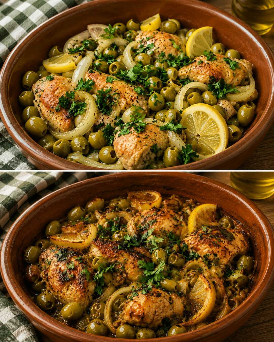 Poulet au four juteux au citron et aux olives : épicé, tendre et délicieusement parfumé