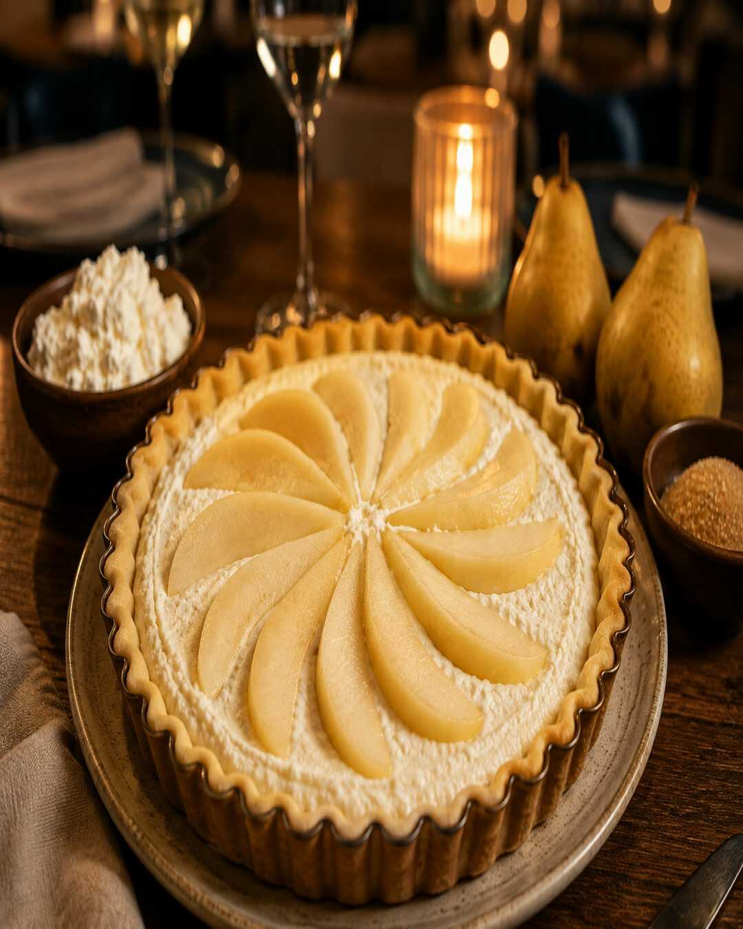 Tarte à la ricotta et aux poires à la mode du Cilento