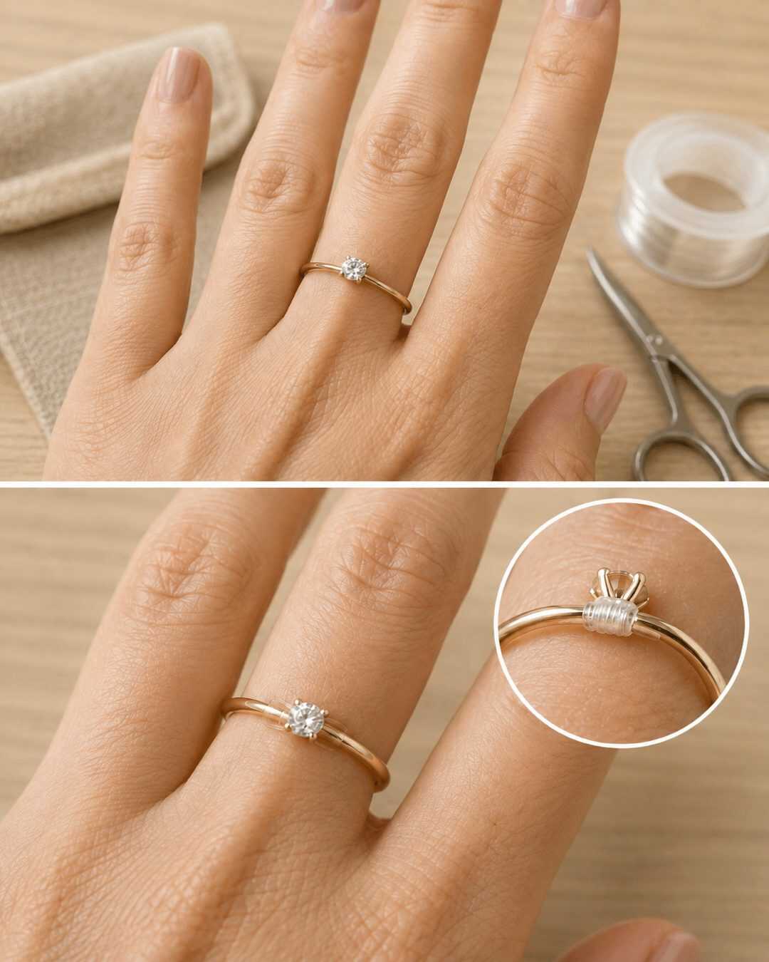 Votre bague est un peu trop grande ? Cette astuce temporaire permet de l’ajuster sans passer chez le bijoutier