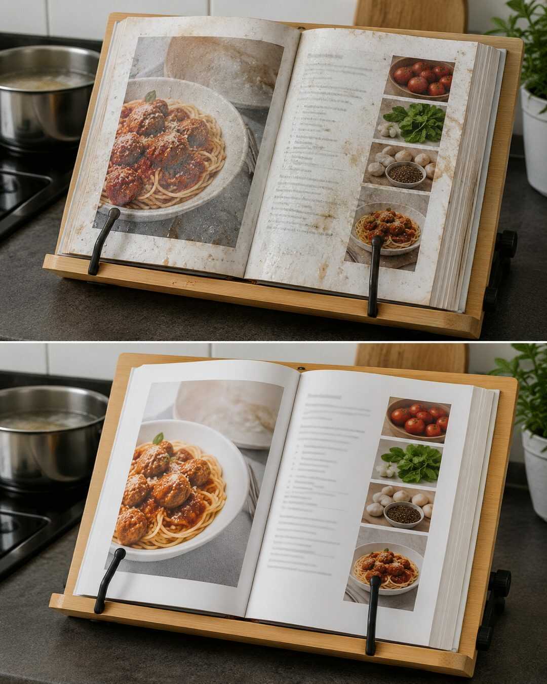 # L’astuce qui protège vos livres de cuisine de la vapeur et empêche leurs pages de s’abîmer