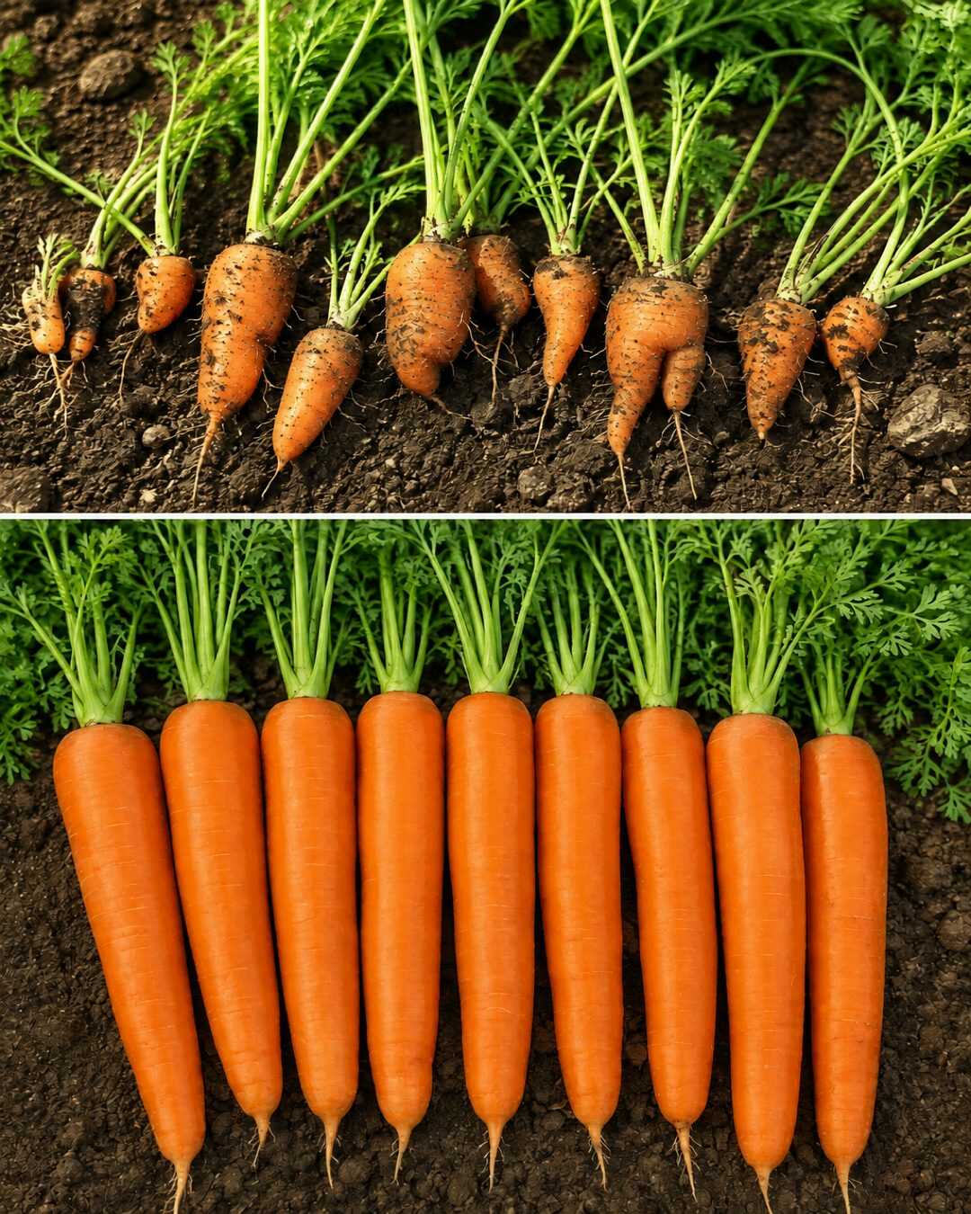 Cette astuce aide les carottes à pousser droites et grandes plutôt que petites et déformées