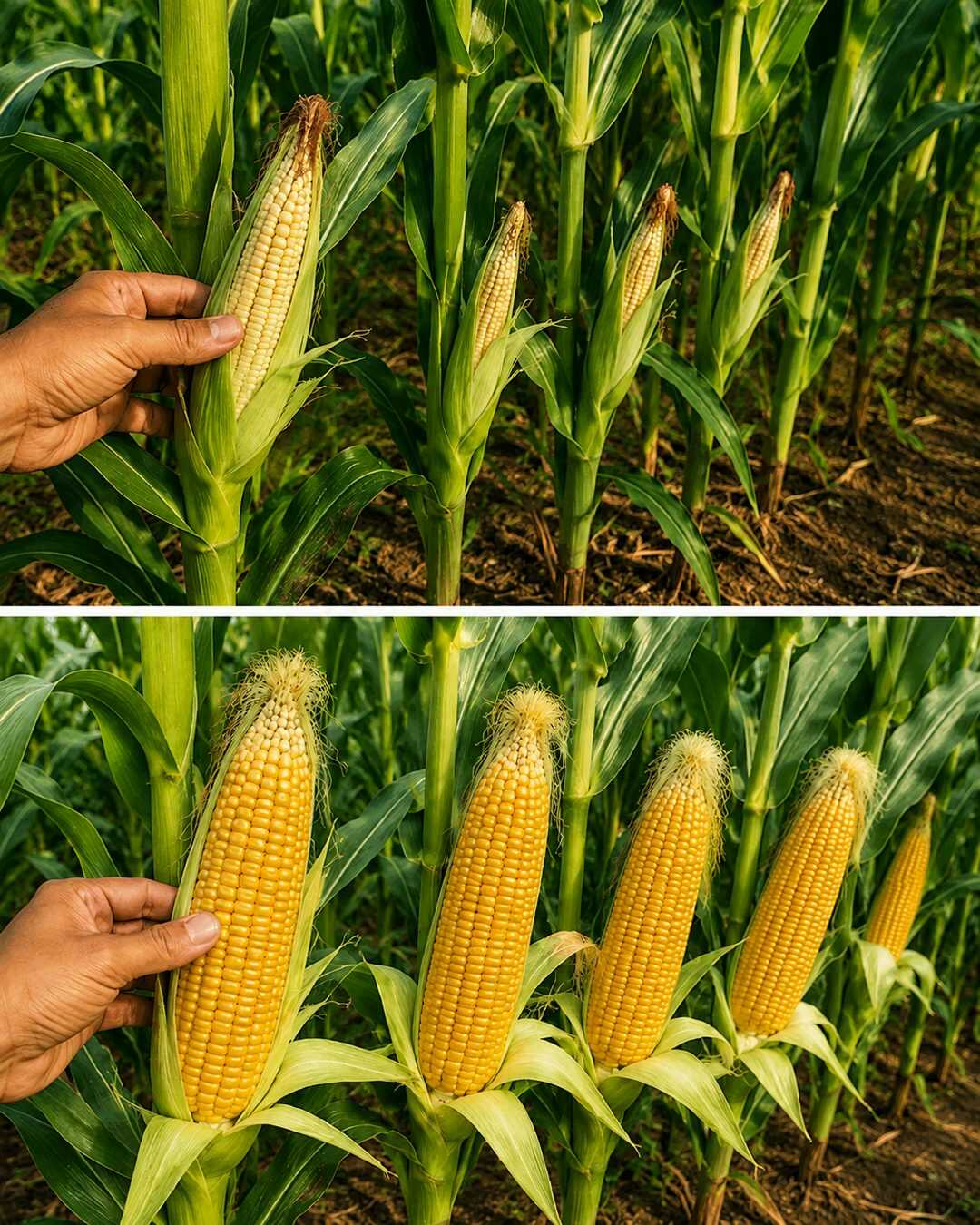 Cette astuce simple aide les plants de maïs à produire des épis plus gros et plus uniformes