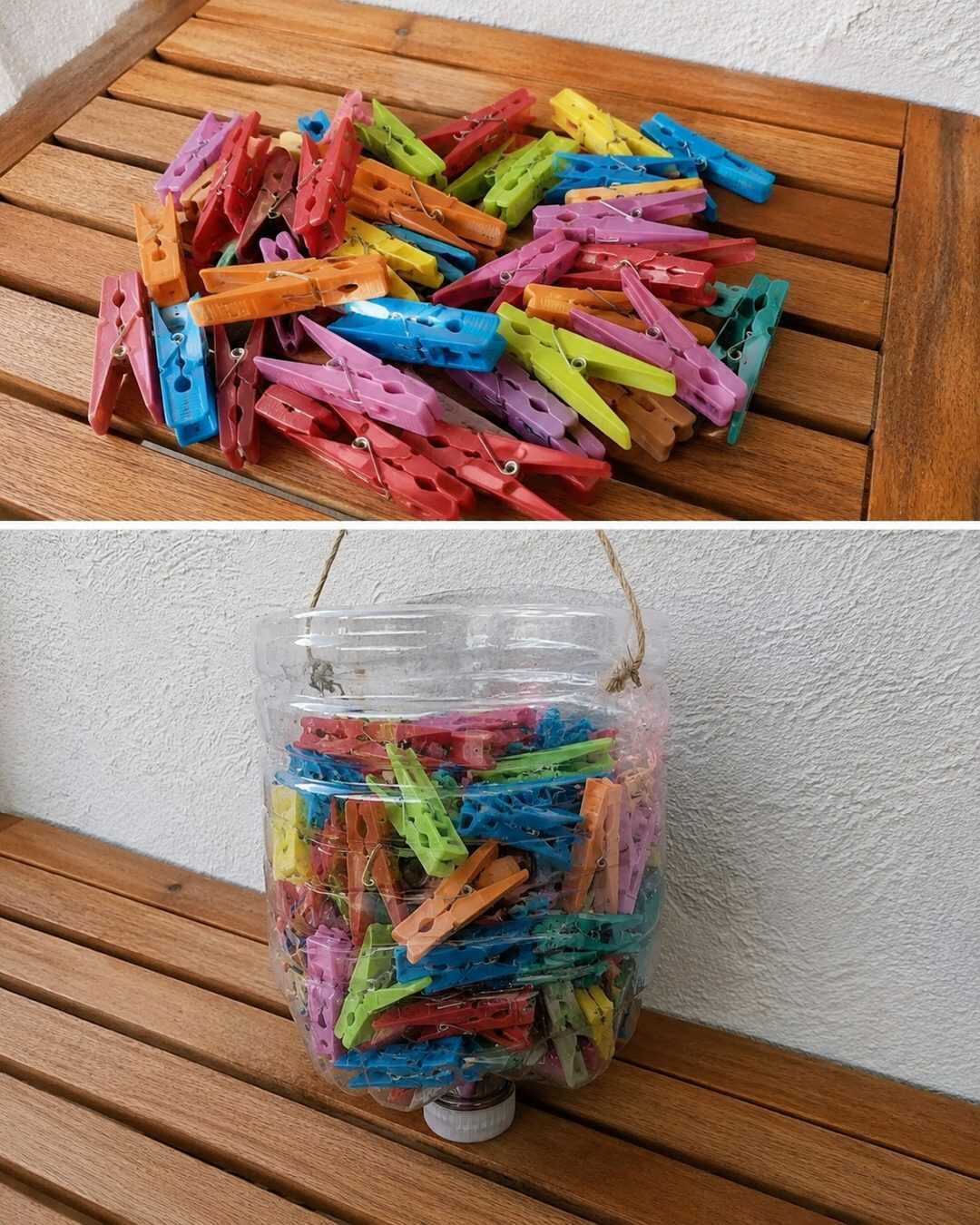 L’astuce récup’ pour ranger ses pinces à linge avec une simple bouteille en plastique