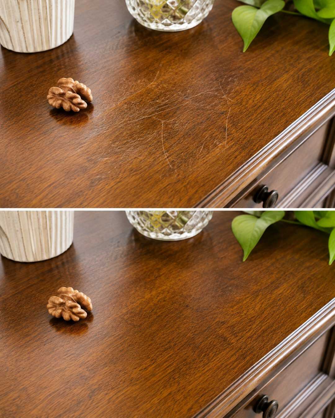 Comment atténuer les petites rayures sur un meuble en bois avec une noix