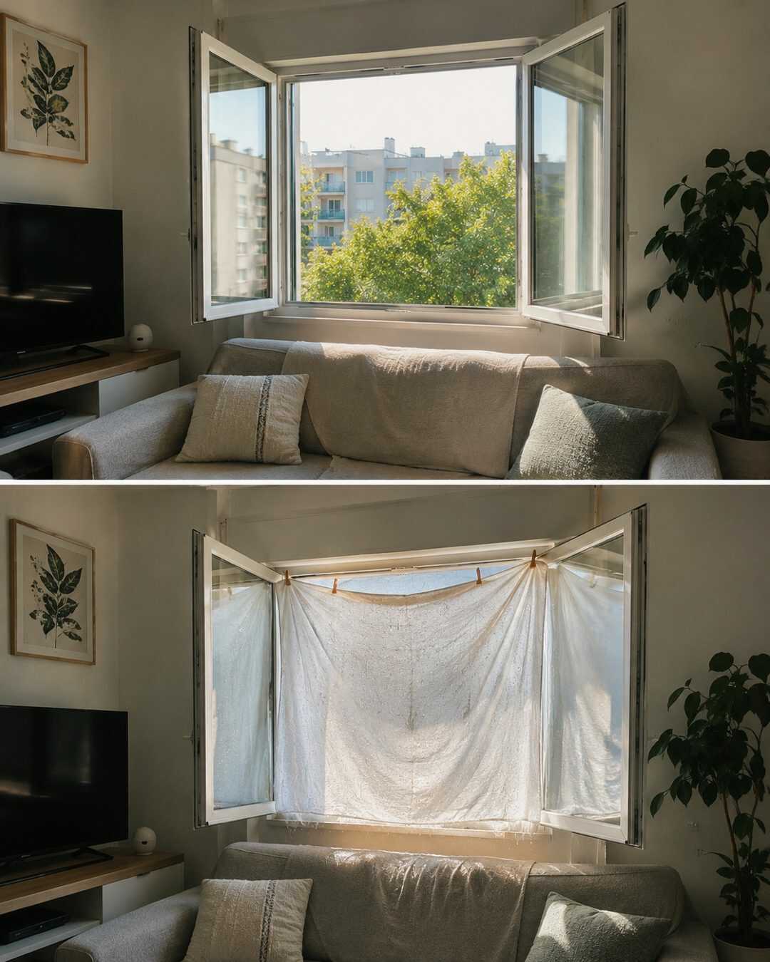 Le truc du drap humide devant la fenêtre pour rafraîchir naturellement la pièce