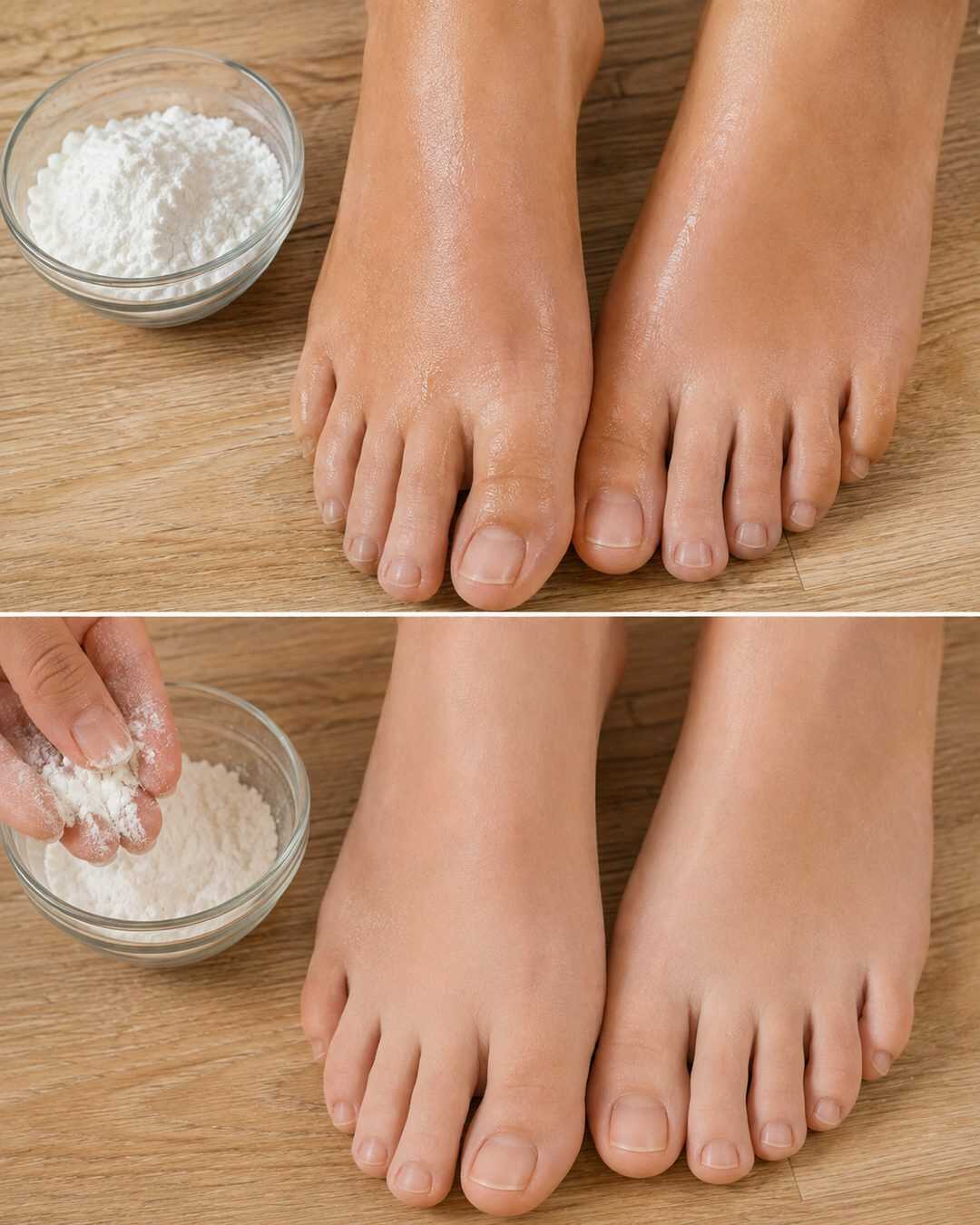 Fécule de maïs sur les pieds : l’astuce pour absorber l’humidité et garder les pieds au sec