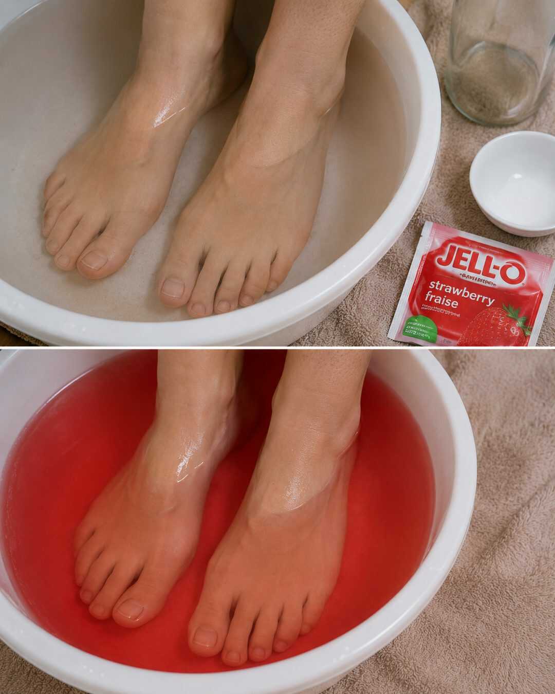 Gelée en poudre dans un bain de pieds : une astuce insolite pour prendre soin des pieds