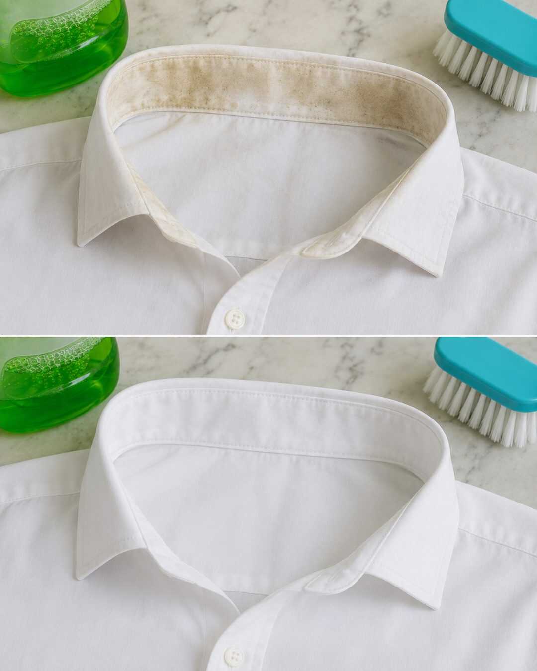 Liquide vaisselle sur les cols de chemise : l’astuce pour éliminer les traces grasses