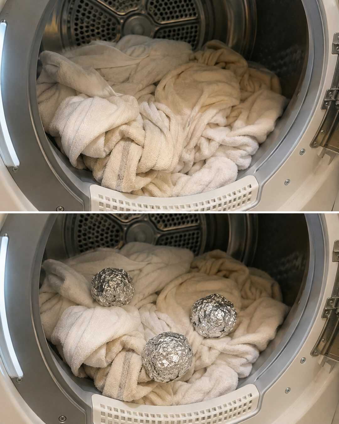 Boules de papier aluminium dans le sèche-linge : l’astuce pour remplacer les feuilles assouplissantes