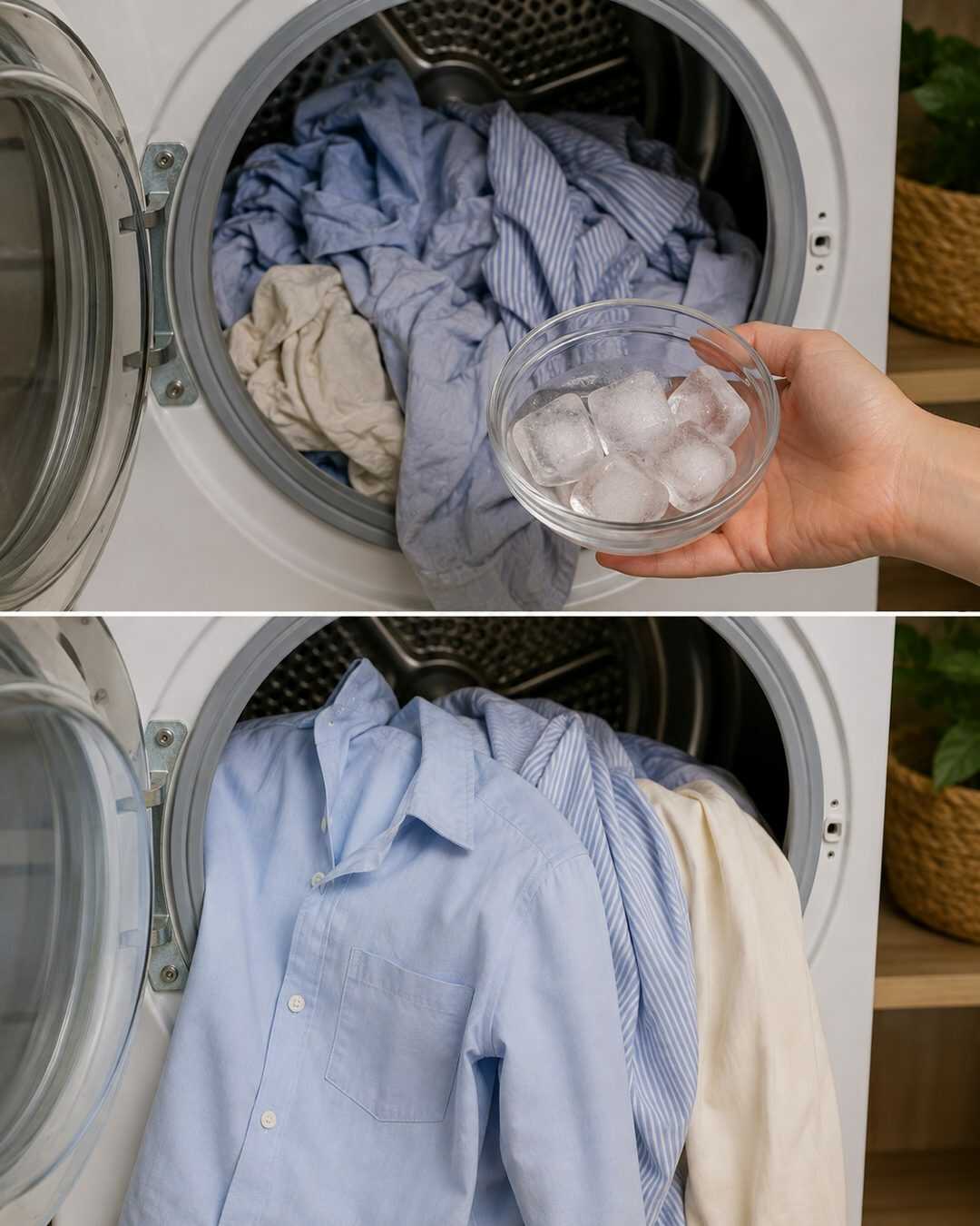 Vêtements froissés : l’astuce des glaçons dans le sèche-linge pour réduire les plis
