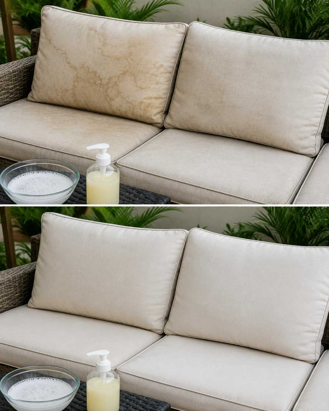 Canapé en tissu : l’astuce du savon doux pour le nettoyer sans détremper les fibres