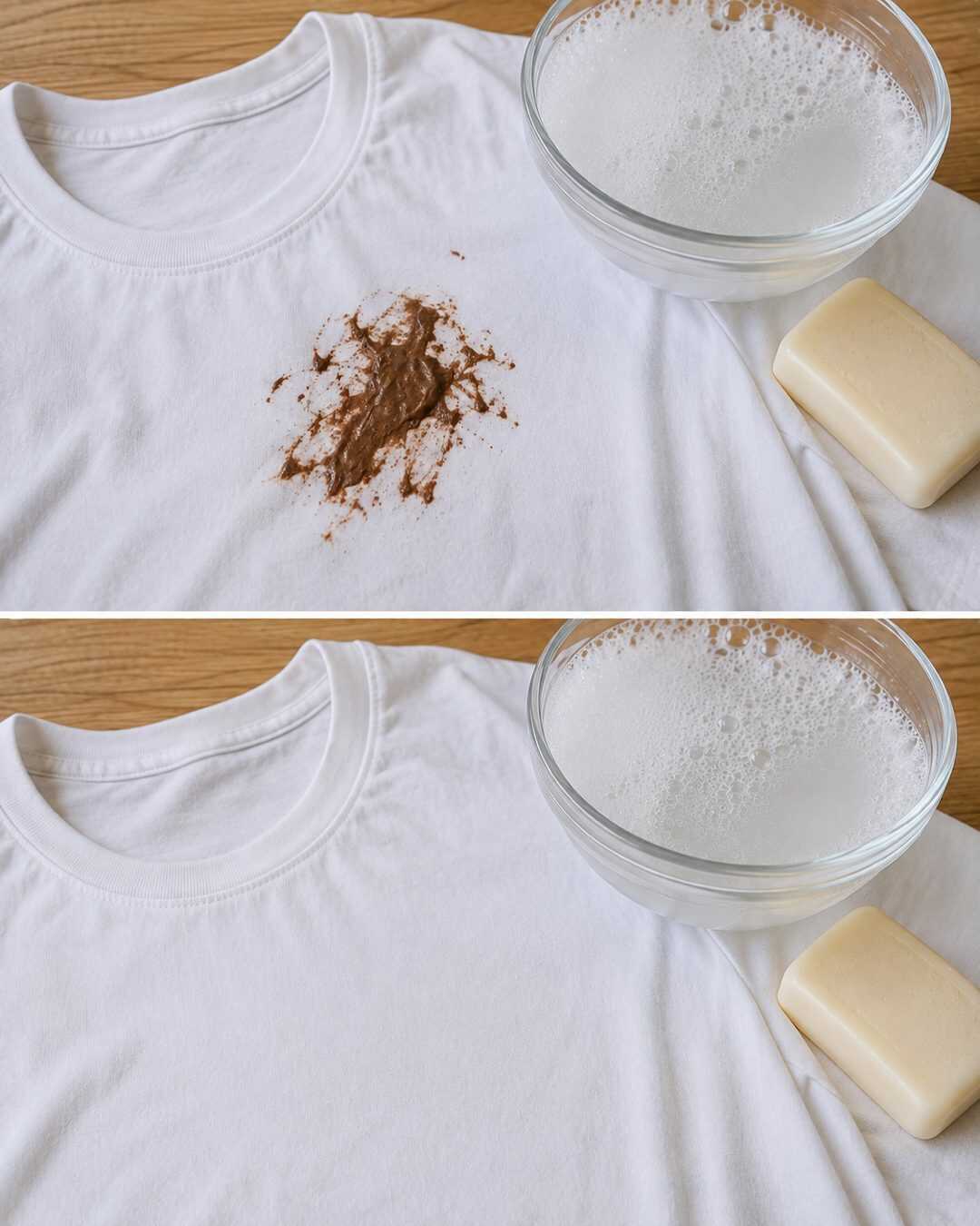 Tache de chocolat : l’astuce de l’eau savonneuse tiède pour nettoyer le tissu