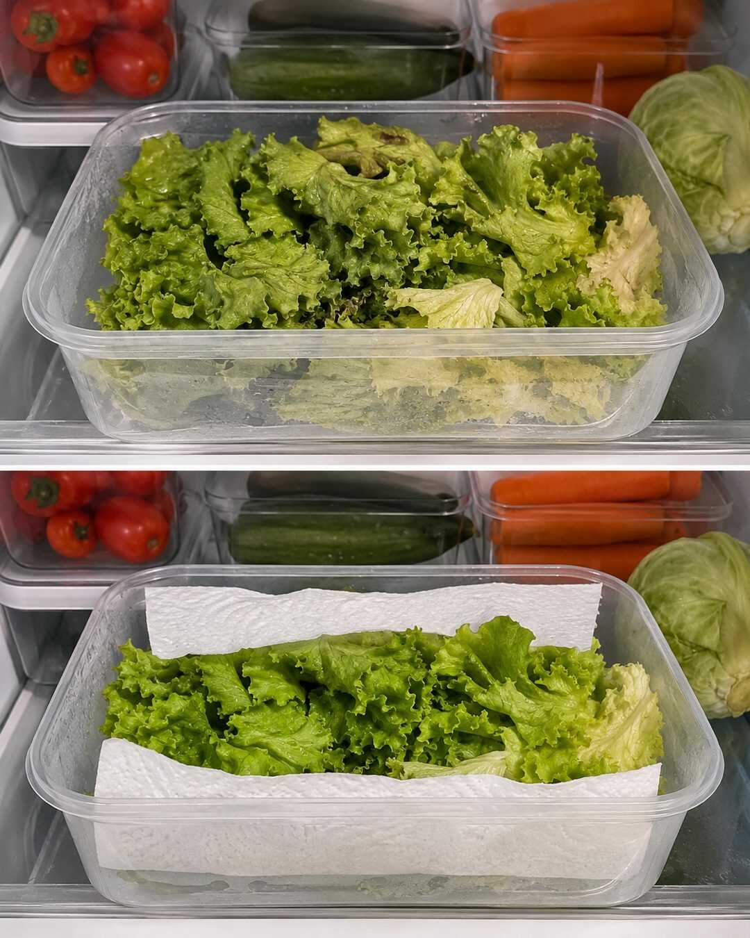 Salade et légumes frais : l’astuce de l’essuie-tout pour mieux les conserver au réfrigérateur