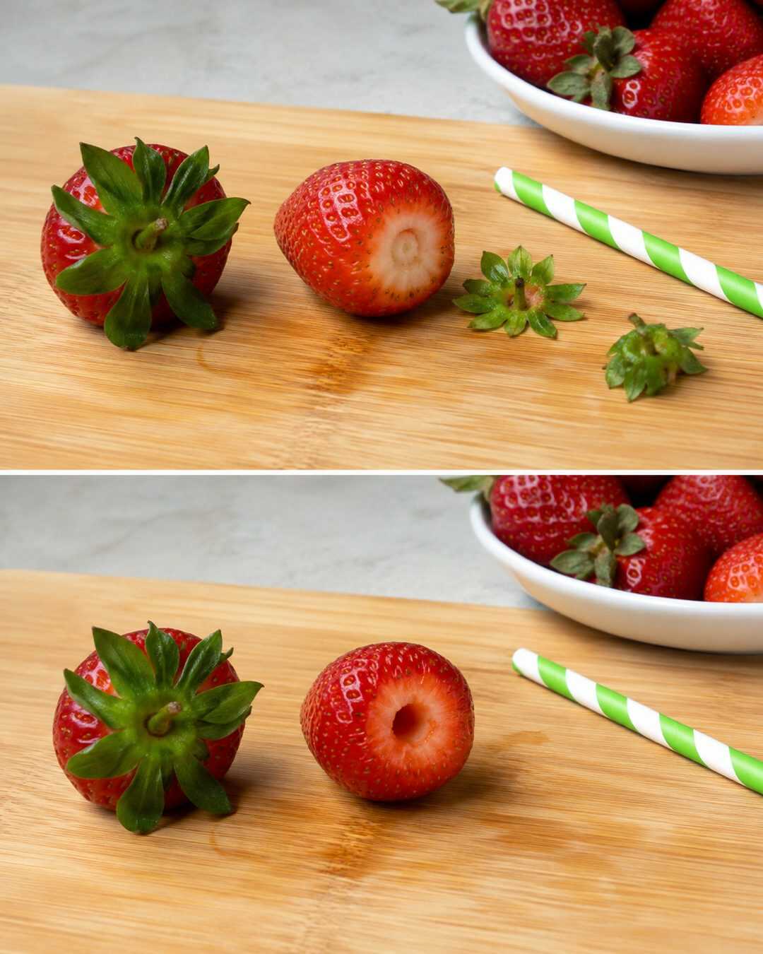 Fraises : l’astuce de la paille pour retirer la queue en quelques secondes