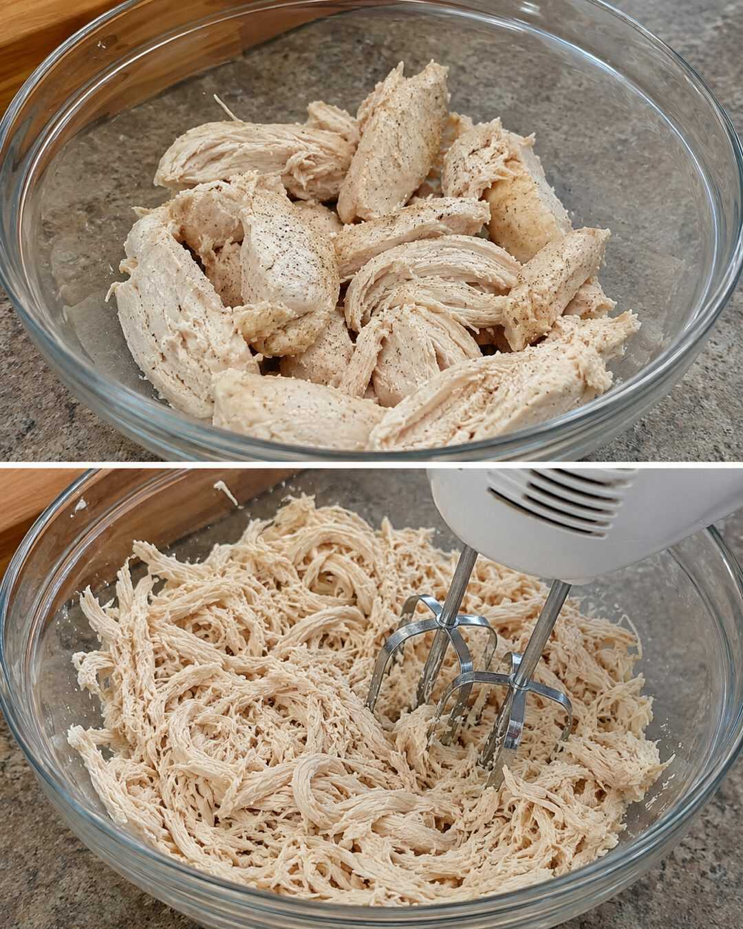 Poulet cuit : l’astuce du batteur électrique pour l’effilocher en quelques secondes