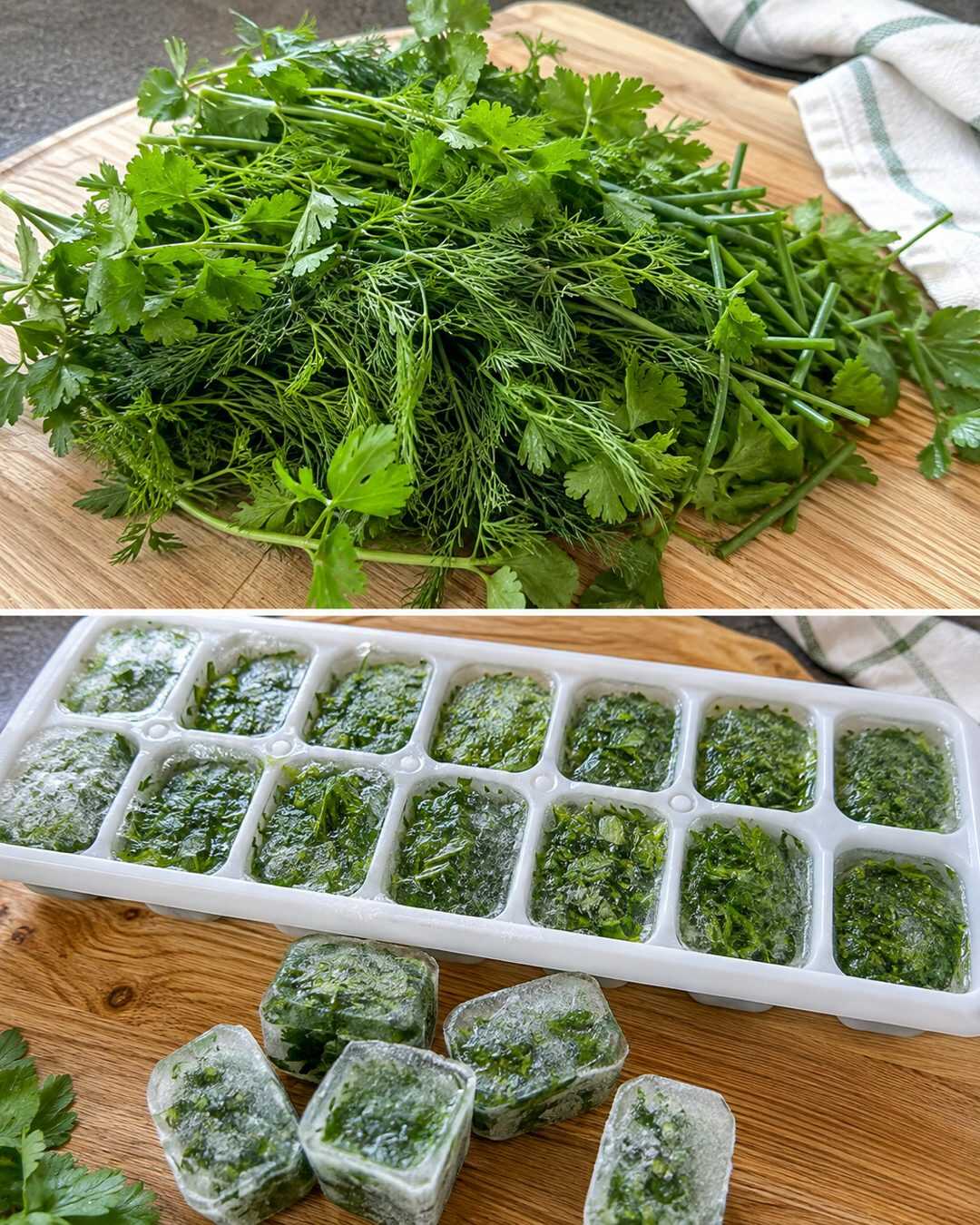Herbes fraîches : l’astuce des glaçons pour les conserver plus longtemps au congélateur